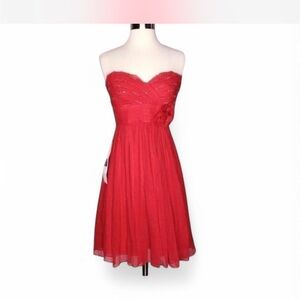 BCBGMAXAZRIA Orange Silk Chiffon Dress